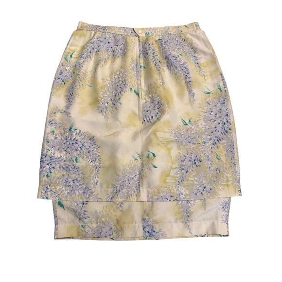 Thierry Mugler Vintage Floral Silk Suit Skirt Set Women’s Size 38 (8 US) Yellow - Picture 8 of 15